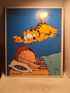 Vintage Playskool Wooden Puzzle Garfield Breakfasts Ready 1978 7pcs 250-9 - Picture 1 of 1