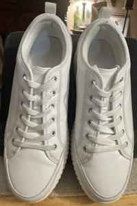 Dream Pairs Damen-Schnürsneaker weiß klobig Kunstleder Plateau Größe 11 - Bild 1 von 6