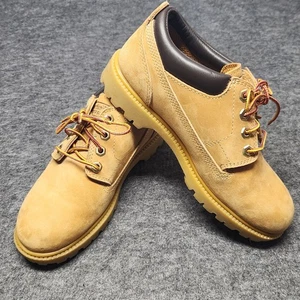 Womens Timberland Low Cut Ankle Work Boots Nubuck Wheat Tan Chunky 7.5 NEW - Picture 1 of 7