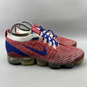 Nike Air VaporMax Flyknit 3 EE. UU. Zapatos Hombres Talla 8.5 Rojo Azul Correr Tenis Bajos - Imagen 1 de 9