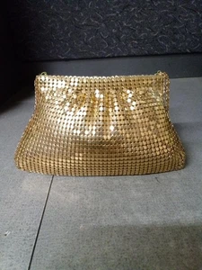 Vintage-style, Shiny, Gold-Toned Handbag, Chain Strap  - Picture 1 of 4