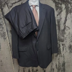 Brooks Brothers 346 Mens 48L Wool Stretch 2 Button Jacket Pants Navy Luxury - Picture 1 of 23