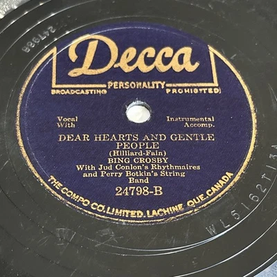 (Singin' Guns) Mule Train / Dear Hearts and Gentle People Bing Crosby 1949 - Image 1 of 2