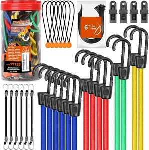 Tarro surtido de cables elásticos premium de 31 piezas, incluye 10”,18”,24”,32”,40” Bunge - Imagen 1 de 13