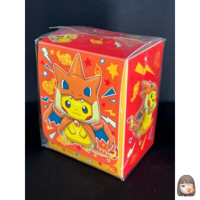 Mega Charizard Y Poncho Wearing Pikachu Deck Box Pokemon Center Exclusive - Image 1 of 4