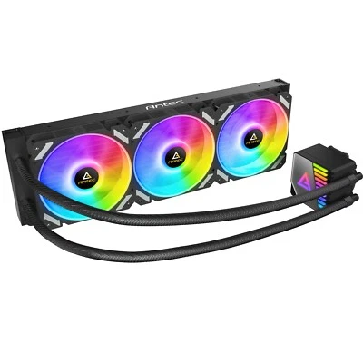 Antec Symphony 360 Liquid CPU Cooler 360mm Radiator 3 x 12cm ARGB A-RGB PWM Fans - Image 1 of 4