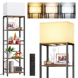 Plus Floor Lamp with Shelves & Remote, 5-Tier Dimmable Tall Standing Lamp wit... - Picture 1 of 8