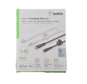 Belkin BoostCharge Pro Flex Braided USB-C Flexible Fast Charging iPhone Cable - Picture 1 of 2