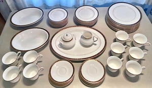 ELEGANT ART DECO ~ ROYAL DOULTON ~ MONACO 1987 ~ 12 PC Place Set Total 61pcs - Picture 1 of 17