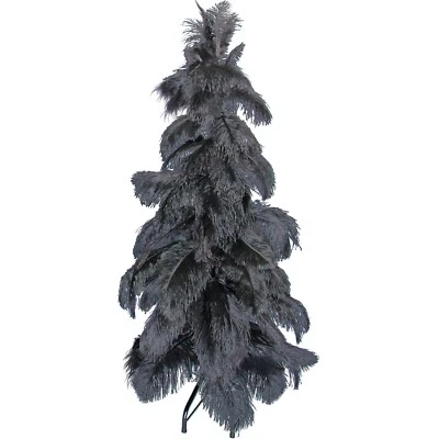 Black Ostrich Feather Christmas Tree Real Bird Feather Branches Stand Included - Image 1 of 4