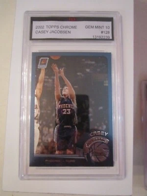 2002 CASEY JACOBSEN TOPPS CHROME BASKETBALL CARD #128 FGS GEM MINT 10 - BBA-5 - Изображение 1 из 2