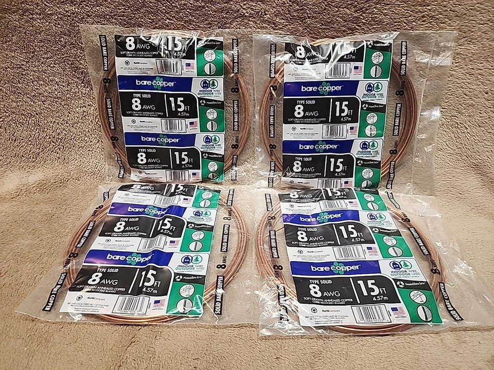 Southwire 8-Gauge Solid SD Bare Copper Grounding Wire 15' 10632882