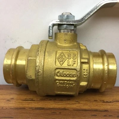 FNL X430 1-1/4" LOW LEAD FULL PORT WATER SERVICE  LEAD FREE BALL VALVE - Image 1 of 4