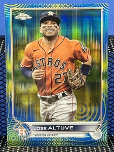 2022 Topps Chrome JOSE ALTUVE Blue/Yellow Sonic Pulse Refractor 14/75 Astros - Picture 1 of 2