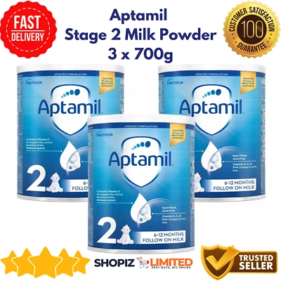 Aptamil Stage 2 Follow On baby Milk 6-12 Months Formula Powder Substitute 3x700g - Image 1 of 3