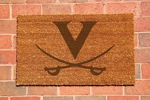 Alfombra de bienvenida grabada con láser Virginia Cavaliers, fibra de coco 100 % natural - Imagen 1 de 1