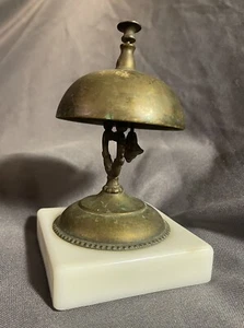 Antique Victorian Ornate Service Bellhop Front Desk Bell w/ Milk Glass Base - Picture 1 of 12