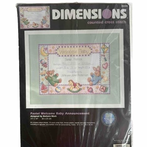 NUEVO Dimensions "Pastel Welcome Baby Announcement" Kit Punto de Cruz Contado 35030 - Imagen 1 de 7