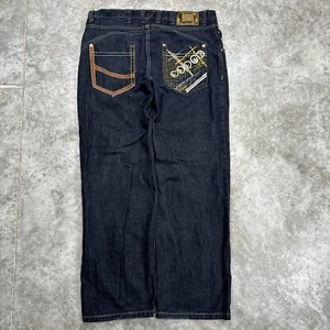 Vintage COOGI jeans Mens 40 X 32 Y2K Baggy Wide Leg Embroidered Hip Hop Skater - Picture 1 of 15