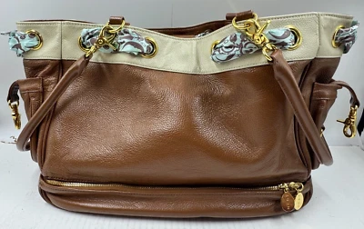 Bolso de Pañales Nest Marrón Tostado Cuero Bolsillos Correa Desmontable Bolso de Hombro Foto 1 de 4