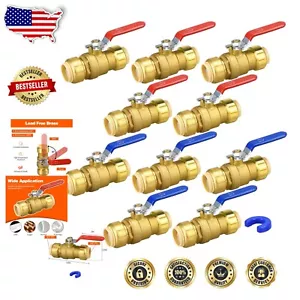 High-Pressure 3/4" Push-Fit Ball Valve Set for Hot and Cold Water - 10 Pieces - Picture 1 of 9