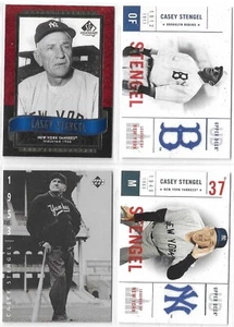 CASEY STENGEL NEW YORK YANKEES, LOS ANGELES DODGERS BASEBALL CARD LOT OF 4 CARDS - Picture 1 of 2
