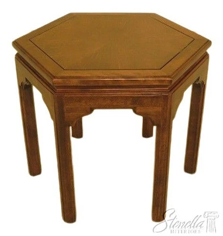 F44905EC: ETHAN ALLEN Maple Hexagon Occasional Table Cover