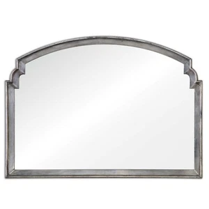 Luxe Extra Wide Silver Shaped Arch Wall Mirror 42 in Contemporary Classic Sofa - Picture 1 of 4