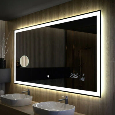 Specchio bagno con illuminazione LED - 80x60 100x80 120x60 120x70 120x80 140x80 - M01 - Immagine 1 di 4