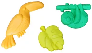 Sand Form Tukan Faultier Blatt Sandkasten 3 Teile Klein Farbig Set - Bild 1 von 3
