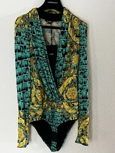 VERSACE WOMEN BAROCCODILE BODYSUIT SIZE 42 - Picture 1 of 4