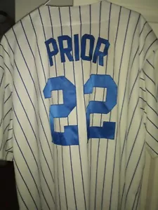 MLB-CHICAGO CUBS-MARK PRIOR-JERSEY-MAJESTIC-SIZE 2X-BUTTON DOWN-SEWN TWILL - Picture 1 of 6