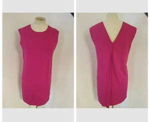 Helmut Lang Mini Dress SZ P XS Shift Tunic Sleeveless Crew Magenta Pink Womens  - Picture 1 of 10