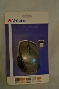 VERBATIM 98621 Wireless Notebook 6-Button Deluxe Blue LED Mouse (Graphite)