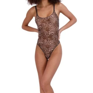 Body Steve Madden para mujer de malla transparente SM11841 - Leopardo M - Imagen 1 de 12