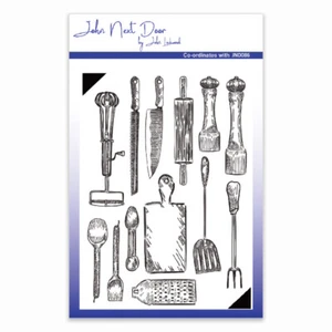 John Next Door Kitchen Tools Clear Stamp Set JND087 - Picture 1 of 1