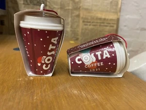 COSTA COFFEE 1x 2021 CERAMIC CHRISTMAS TREE DECORATION ORNAMENT Bauble - Picture 1 of 1