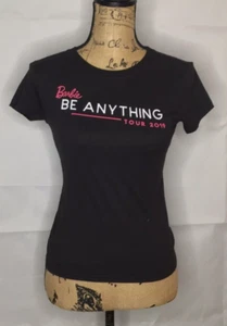 Barbie Shirt Size L Large Women's Ladies T-Shirt Black Be Anything Juniors - Picture 1 of 5