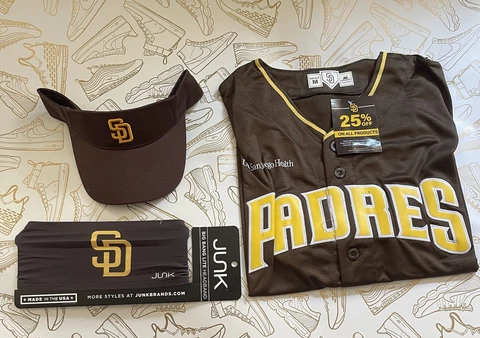 1 Jersey Adult M SD Padres &1 Vizor &1 Headband Cover