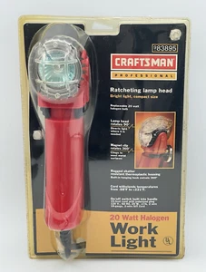 Craftsman Professional Halogen Work Light 20 Watt 83895 Heavy Duty Cord 15ft Red - Picture 1 of 10