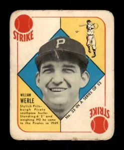 1951 Topps Red Back Set-Break # 33 William Werle LOW GRADE (Füller) - Bild 1 von 2