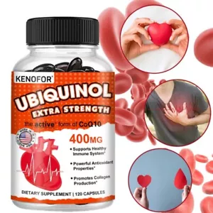 CoQ10 Ubiquinol Supplement 400mg - 30 to 120 Softgels - Picture 1 of 11