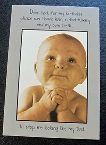 For Arts Sake Greeting Card Baby Dad Humor Funny Birthday R23 - Picture 1 of 2