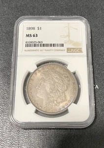 Dollaro argento 1898 MS63 Morgan - Foto 1 di 3