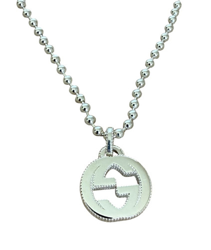 Gucci 479219 Collana Incastro G Argento Catena a Sfera Argento 925