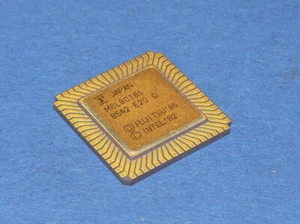 Fujitsu Mbl80186 Ic Gold-Plated Ceramic 16Bit Microprocessor Cpu Vintage - Picture 1 of 2