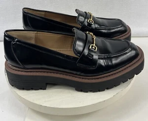 Sam Edelman Loafers  Womens 9.5 M Laurs Platform Lug Sole Chunky Gold Horsebit - Picture 1 of 8