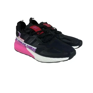 Adidas ZX 2K Boost Wordmark Heel Stripe Black Pink Sz 8 - Picture 1 of 9