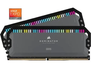 CORSAIR Dominator Platinum RGB 64GB (2 x 32GB) DDR5 6000 (PC5 48000) Desktop Mem - Picture 1 of 5