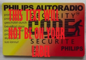 Philips Radio Sicherheit Aufkleber Etikett ** SEHR HOCHWERTIGES REPLIKAT ** MENGE 2 ** - Bild 1 von 3